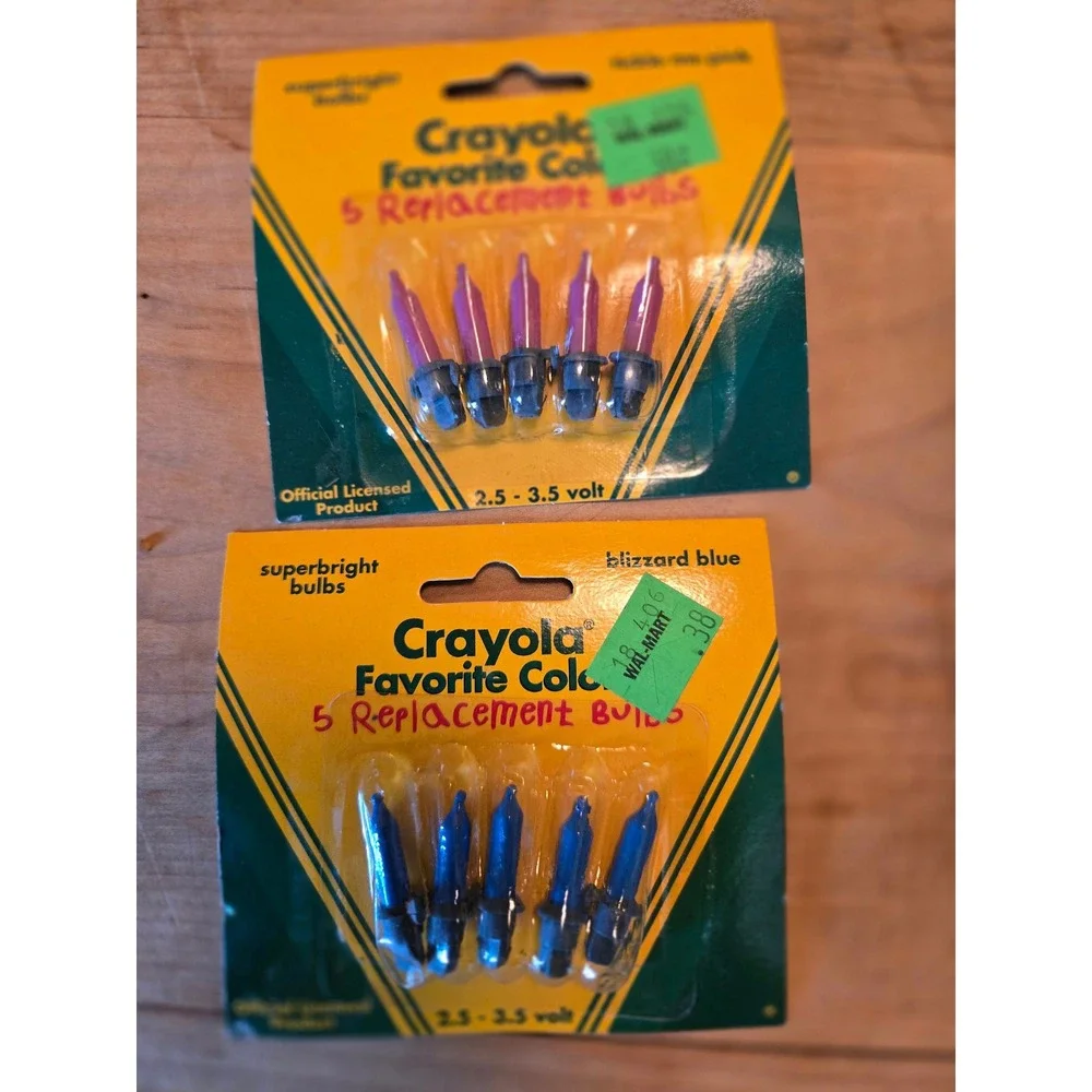 Crayola Favorite Colors 5 Replacement Bulbs 2.5 3.5 Volt Purple Blizzard Blue